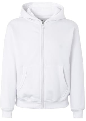 Mukua Byron Kids, Felpa con cappuccio e zip per bambini, bianco, 12-14 anni