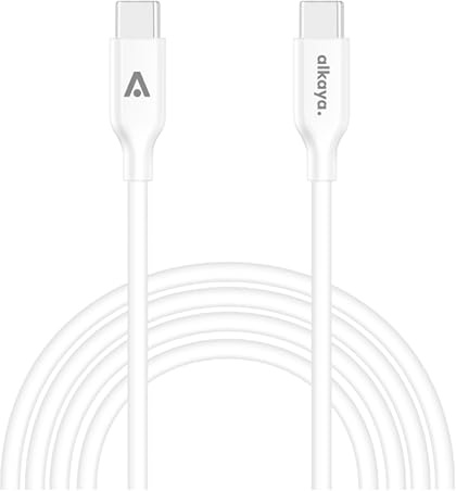 Alkaya. kompatibel mit Android-Geräten Ladekabel USB-C, Datenkabel Silikon weiß, für Samsung, Xiaomi, Sony, Google, Huawei - 1m/65W