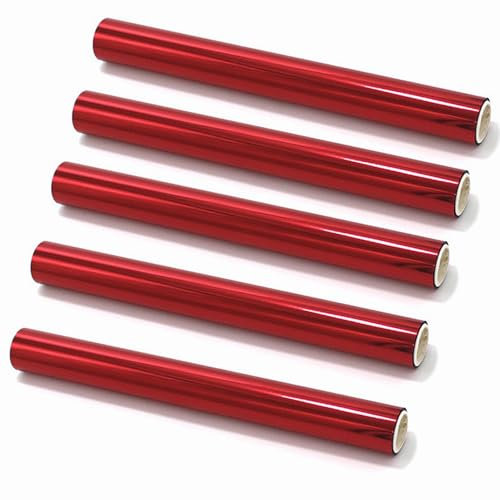 Tonerfolie für Toner-Folie, Laserdrucker und Laminiergerät, für Scrapbooking, Papierbastelarbeiten, Rot, 5 Stück
