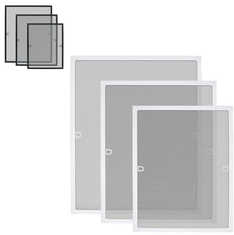 MAYTIIMO Zanzariera per finestra senza foratura, zanzariera con telaio in alluminio, zanzariera per balcone, terrazze, 100 x 120 cm, colore bianco