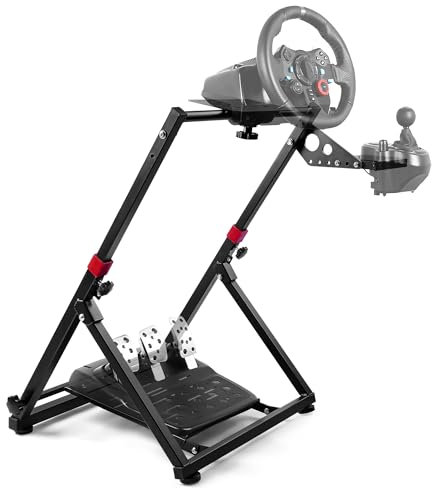 Guil Vim Steering Wheel Stand Foldable for Logitech G29/G920/G923, for Thrustmaster T248/T300/Ferrari 458/T150/T80 Foldable Tilt-Adjustable Racing Stand
