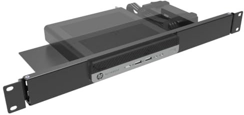JINGCHENGMEI Mini Rack Mount for HP ProDesk & EliteDesk Mini Business Desktop - 1U Hinged Server Rack Shelf, Black Steel
