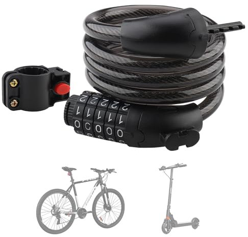 Foydream Candado Patinete Electrico,Candado de Bicicleta Antirrobo con Llave para Patinete Eléctricas Bicicletas Carritos de Bebé