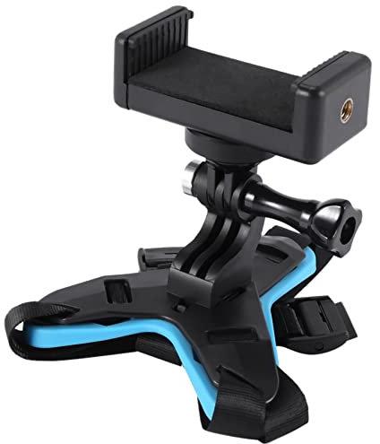 Kissmii Support de menton de casque avec support de téléphone et support de casque de ski/moto télécommandé pour caméra d'action et téléphone