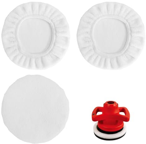 Set of 3 Polishing Machine Car Pads, Car Polish Set, Polishing Disc Polishing Caps, Lambswool Polishing Hoods, Polishing Attachment Angle Grinder, for Einhell Polishing Machine Battery for Car Paint
