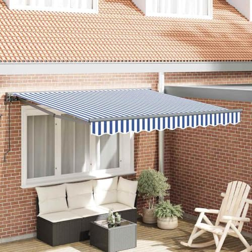Qnhdfrt Tenda da sole 350 x 250 cm, con braccio snodato allungabile con telecomando, materiale robusto per uso esterno, protezione solare balcone e terrazza