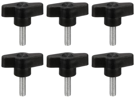 PATIKIL Viti A Farfalla A T Con Impugnatura M6 x 20mm Nero 6Pezzi | Viti Meccaniche, In Acciaio Al Carbonio, Per Rimozione Sostituzione Serraggio Manuale Manopole Di Bloccaggio Alimentazione