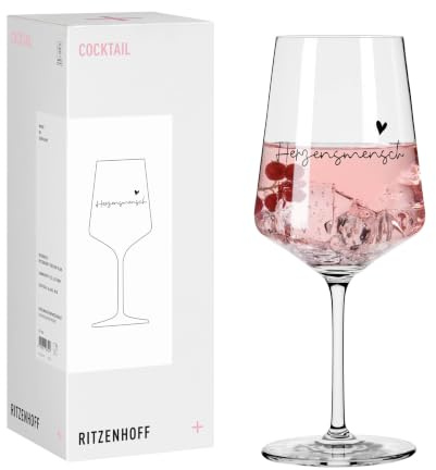 RITZENHOFF Cocktailglas - 500 ml - Made in Germany | Artikelnr. 8171024, Serie Sprüche, 1 Cocktailglas 500 ml, Kristallglas, spülmaschinenfest