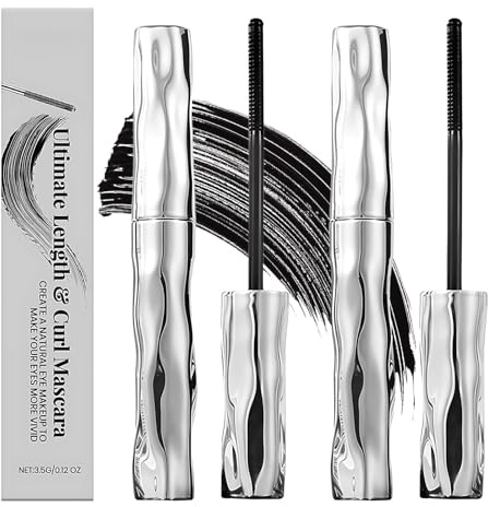 2 Stück Mascara Mit Metallbürste 3D Tubing Metal Mascara Mit Metallbürste Volumengebende Länge Volumen Schnell Trocknend Und Wischfest Wasserfest Non-clumping Schwarz