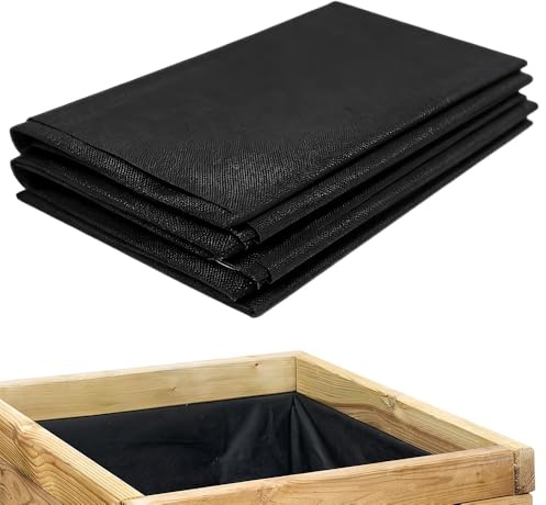 Fabric Liner for Large Veg Trough,162cm x 210cm Outdoor Raised Bed Planter Liner, Non Woven Fabric Plant Liners, Replacement Felt Window Box Liners for Garden Flower, Medium, Black