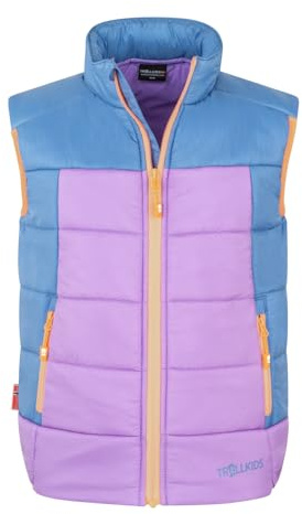Trollkids Kids Hardanger Vest | Leicht gefütterte Weste, Zwei Taschen mit Reißverschluss, Hoher Anteil recycelter Materialien