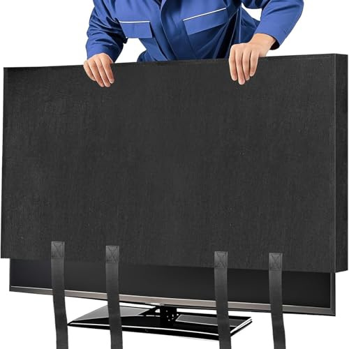 TV-Umzugsbox, 65 Zoll, vollständiger Schutz, TV-Abdeckung für den Umzug mit verstellbaren Riemen, Filz-Staub- und Kratzschutz für 60-65-Zoll-Flachbildfernseher während und Aufbewahrungsbox.