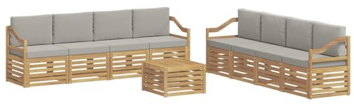 vidaXL Sofagarnituren Massivholz Akazie, Outdoorsofa, modernes Gartenmöbel für gemütliche Terrasse, Lounge, strapazierfähiges Set