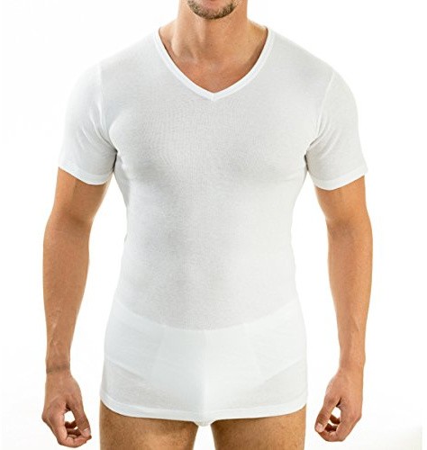 HERMKO 4880 4er-Pack Herren Business Unterhemd | V-Ausschnitt | 100% Bio-Baumwolle | Hautfreundlich & Strapazierfähig | Weiß