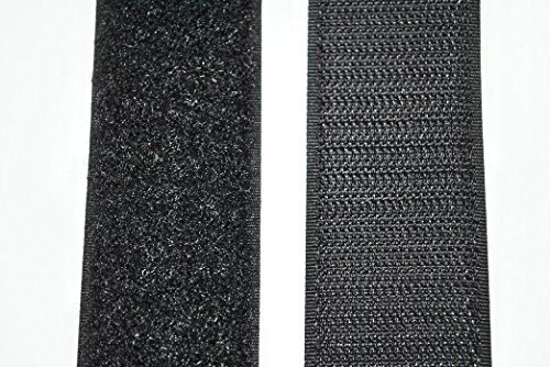 SAN Klettband schwarz 100 mm breit 1 Meter Klettverschluss Hakenband und 1 Meter Flauschband