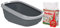 PeeWee XXL Toilette per Gatti EcoGranda lettiera Aperta per Gatti dal Sistema autopulente con Pala e 3 kg. Pellet di Legno, Colore:Grigio