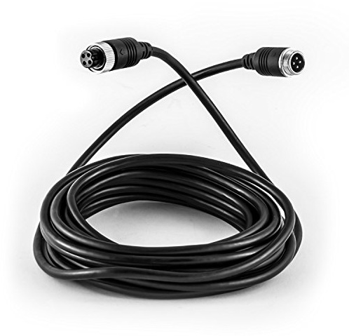 Carmedien 5 Meter Rückfahrkamera Verlängerungskabel 5m für Kameras mit 4-Pin-Schraubverschluss (RCA, Video, Audio) Anschlusskabel 12V 24V Verbindungskabel