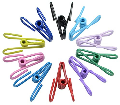 30 Stück 5,1 cm 10 verschiedene zufällige Farben, Chip-Clips, PVC-Beschichtung, hohe Elastizität, Wäscheklammern, Lebensmittel-Clips und Beutel-Clips