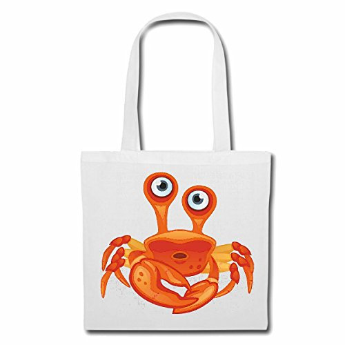 Reifen-Markt Tasche Umhängetasche KRABBE KREBS MITTELMEER ANGELN SEAFOOD FISCH Einkaufstasche Schulbeutel Turnbeutel in Weiß