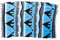 Kascha Sarong Pareo Wickelrock Strandtuch Tuch Wickeltuch Handtuch - Blickdicht - ca. 170cm x 110cm - Blau Grau Schwarz mit geometrischen Motiv Handgefertigt inkl. Kokos Schnalle in Rauteform