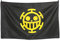 CoolChange One P. Flagge mit Jolly Roger | Fahne der Heart Piratenbande von Trafalgar Law | 97x64 cm