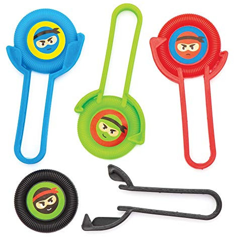 Baker Ross AW663 Scheiben-Shooter „Ninja“, 8 Stück, perfekt als Mitgebsel für Kindergeburtstage oder Halloween-Partys, als Pinata-Füllung oder Geburtstagsgeschenk.