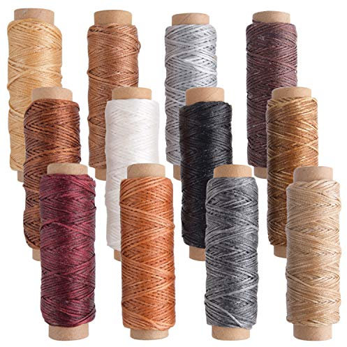FEPITO 12 colori filo filo cerato in pelle 392 iarde 150D filo cerato per cucire per artigianato in pelle mestiere cucito fai da te