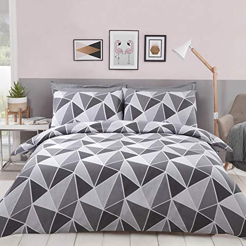 Rapport Home MyHome Bettwäsche-Set für Einzelbett, geometrisch, Grau, Polybaumwolle