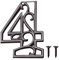 Zayookey Metal Numbers Numeri Civici in Ferro Colato Neri Numero Porta Esterno Numero di Indirizzo Rustico Vintage per Porte, Pareti, Indirizzi di Casa (Numero 4)