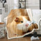 Meerschweinchen Flanell Fleecedecke Niedliche Meerschweinchen Gedruckt Decke 220x240cm Kinder Jungen Mädchen Tiermotiv Kuscheldecke Super Weiche Kuschelige Wohndecke für Schlafsofa Couch Braun