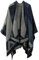 OOPOR Winter Warme Poncho Schal Wrap - Herbst Open Front Cape Winddichte Strick Wolle Mantel Decke Kap- Übergroße Winterdecke Reversible Dicke Cardigan Coat für Frau Mädch Festliche Geschenke