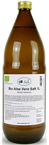Sala Aloe Vera Saft 100% Direktsaft 600mg/L Aloverose BIO 1 L 1000 ml Glasflasche