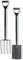 rightclick Heavy Duty Spade And Fork Set For Gardening, Border Spade & Gardening Fork, Carbon Steel Digging Spade & Garden Fork With Tilted Plastic D-Grip_ 102x 18 cm