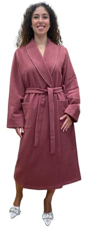 SGARLATA HOME Peignoir en laine et cachemire pour femme - Écharpe classique - Vittoria, vieux rose, 3XL
