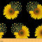 Sonnenblumen Dekostoff Gelber Blumen Polsterstoff für Drinnen Draußen Schickes Blumenmuster Meterware Botanischer Natur Wasserdichter Stoff für Kinder Mädchen Frauen 184 x 150 (HxB) Schwarz