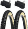 2 Cubiertas Bicicleta MTB 29x2.25 DSI Negro-Crema Tacos + 2 Cámaras de Aire FV (válvula Fina) - ETRTO Cubiertas: 57-622