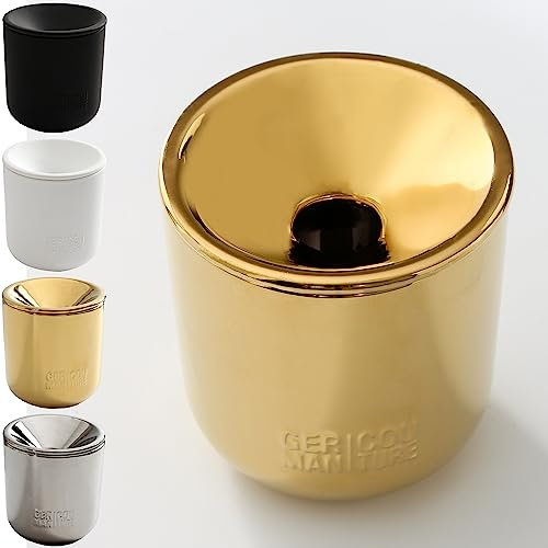 GC German Couture Keramik Stickbecher Aschenbecher kompatibel mit IQOS ILUMA PRIME TEREA Sticks u. Heets-Sticks + Glo Hyper Pro Air neo-Sticks u. Ploom X evo Zubehör f. Büro u. Zuhause, gold