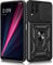 Ermorgen Handyhülle für Telekom T Phone Pro Hülle mit Ring/T-Mobile Revvl 6 Pro[Kameraschutz] Objektivschieberabdeckung Anti-Peeping 360 Grad magnetischer Auto-Halter Militärhülle - Schwarz