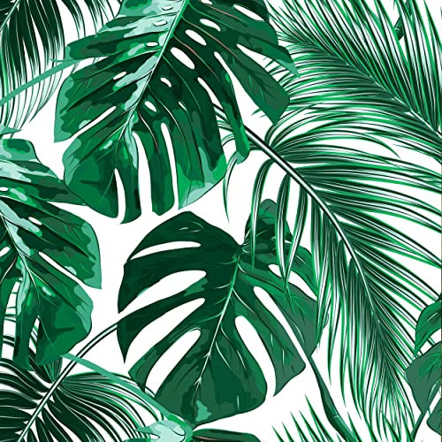 HEKO PANELS Stoff Oxford Wasserdichte Meterware Canvas-Stoff Polyester Stoff Zum Nähen Nähstoffe Möbelstoffe Dekostoffe Handwerken Wasserabweisend Blickdicht Tropische Blätter 1 Meter 155 x 100 cm