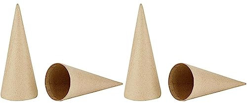Creativ 265061 5 Kegel aus Pappmaché, 20 cm, Beige, 5 Stück (Packung mit 2)
