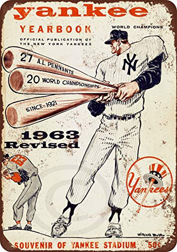 Metallschild Retro New York Yankees in 1963 Schild Wanddekoration Zuhause Restaurant Bar Höhle Outdoor Vintage Metall Blechschild Dekoration Poster - 20,3 x 30,5 cm Metall-Blechschild