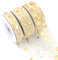 CAUTIOUS 3 Rollen Herz Bedruckt Satinband Gold Geschenkband Schleifenband Schneegarn Dekoband Organzaband Glitzerbändern Minimalistische Stil Bänder für Geschenkverpackung DIY Blumen(2,5/1,6mmx9m)
