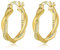 HEEYA Creolen Ohrringe Sterling Silber 925 Damen 18K Vergoldet Twisted Creolen Ohrringe mit AAAAA Zirkonia Creolen Hypoallergen für Frauen Rose Gold/Gold/Blau 15/20MM