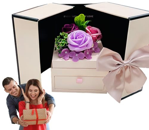 Ristyur Soapbar Rosenbox, Blumenbox | Eternal Beautiful Flora Duftrosen Blumenkasten - Konservierte Rosen im Schubladen-Design, wunderschöne Seifen-Blumenbox mit Flora-Duft für ihre Frauen