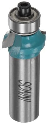 sourcing map Roundover Router Bit 1/2 Shank 1/8 Radius Carbide Tipped Edge Rounding Over Bit with Bearing Guide, Woodworking Milling Tool, Cyan