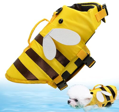 Samuliy Giubbotto salvagente per cani, giubbotto salvagente per cani | Giubbotto di salvataggio impermeabile per cani con maniglia - Salvagente per animali domestici regolabile, costume da