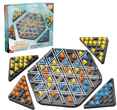 Triggle Game, Triggle-Spiel, Ketten-Dreieck-Spiel, Klassisches Interaktives Steckspiel, Strategie-Dreieck-Schachbrettspiel, Ketten-Dreieck-Rätsel, Strategie-Puzzle-Spielzeug Für Familienfeiern