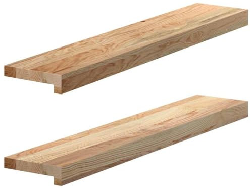 vidaXL Fensterbänke 2 Stk. Unbehandelt 80x15x2 cm Massivholz Eiche, Fensterbrett, Holz Treppenstufe, Holz Fensterbrett, Fensterbank Eichenholz