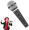 Vierone Black Fake Microphone Prop, Stage Performance Show Prop, Children's Microphone Toy, Karaoke Machine, Classic Style