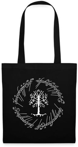 Spreadshirt Der Herr Der Ringe Der Weiße Baum Gondors Stoffbeutel, One size, Schwarz